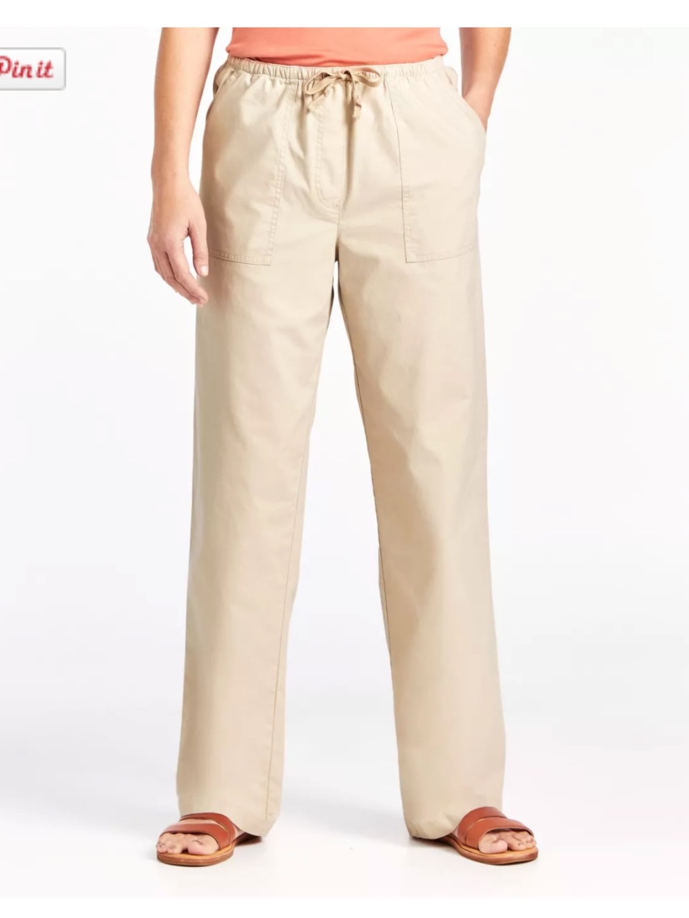 LL Bean Women's Sunwashed Canvas Pants, High-Rise Straight-Leg, Medium